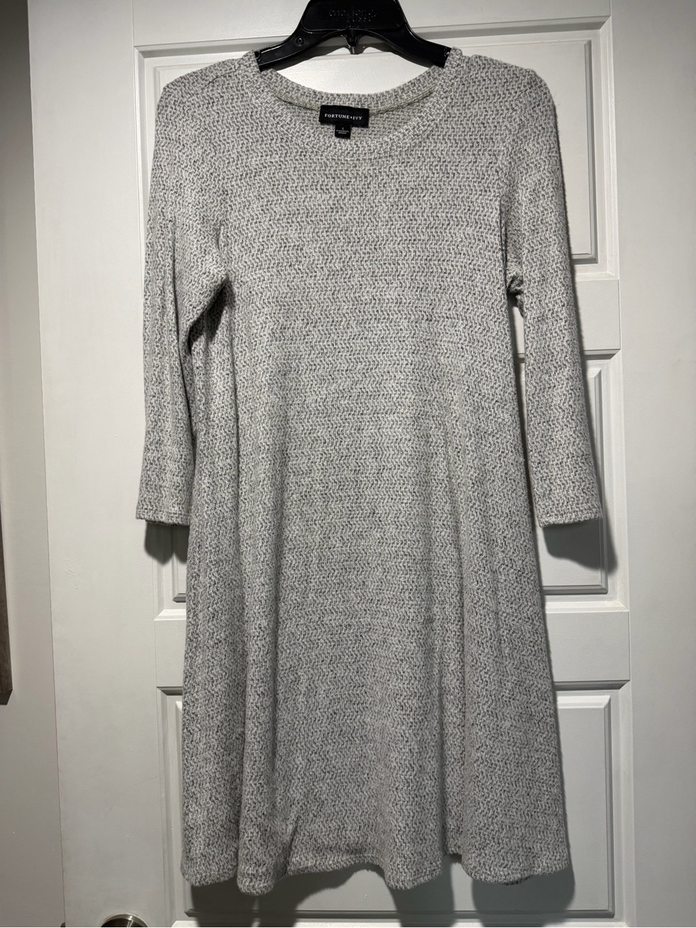 Fortune + Ivy Gray Knit A-Line Dress - S